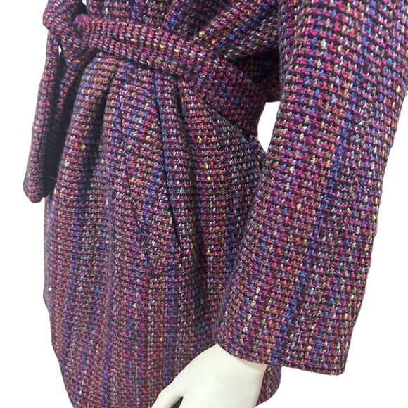 Claude Barthelemy Paris Vintage Tweed Boucle Tie Waist Jacket Coat - Picture 6 of 9